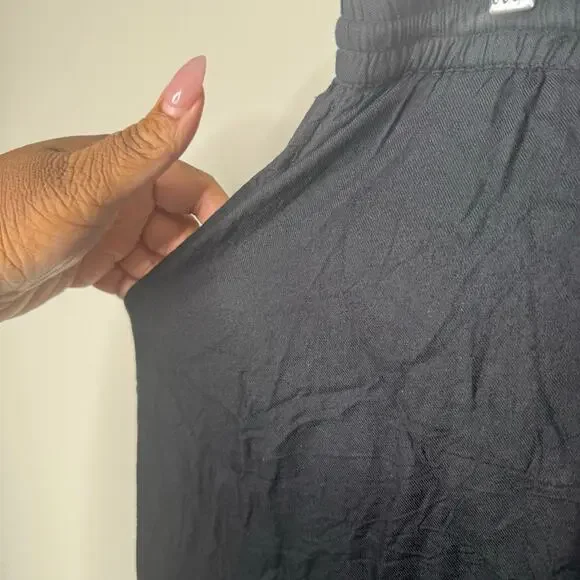 Earthbound Trading Co Black Boho Pants Women’s Large Drawstring Elastic Waist - Picture 9 of 11